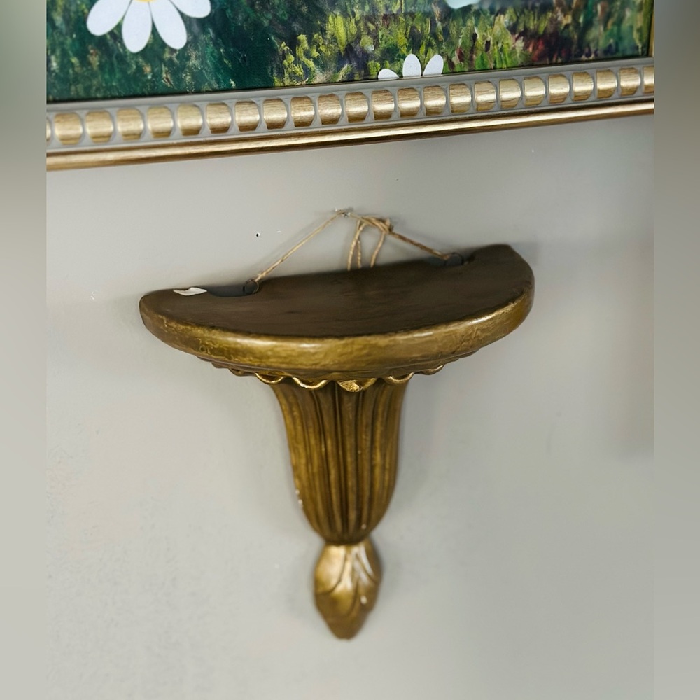 Vintage Florentine demilune wall shelf - Picture 4 of 14